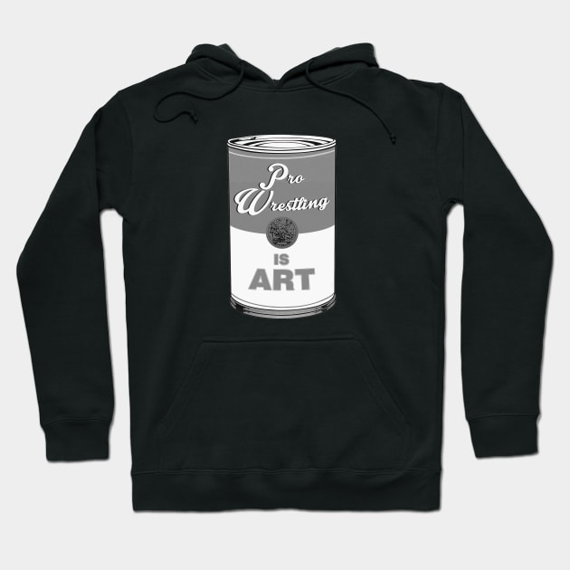 Pro Wrestling is (pop) Art - Black and White Hoodie by wrasslebox